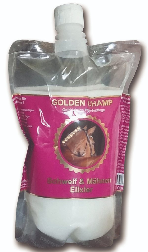 Neu !! Golden Champ Refill Beutel (Nachfüllbeutel) Schweif & Mähnen Elixier 500 ml bis 5000 ml